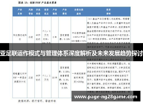 亚足联运作模式与管理体系深度解析及未来发展趋势探讨 亚足联运作模式与管理体系深度解析及未来发展趋势探讨