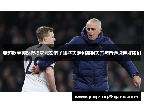 英超联赛突然停摆究竟影响了哪些关键利益相关方与普通球迷群体们 英超联赛突然停摆究竟影响了哪些关键利益相关方与普通球迷群体们